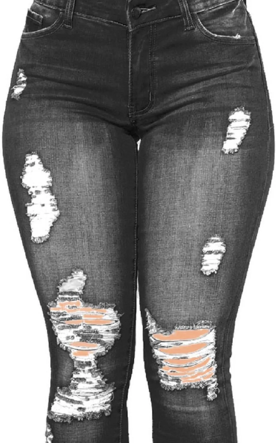 Womens Stretchy Ripped Skinny Jeans High Waisted Boyfriend Distressed Denim Pants Leggings