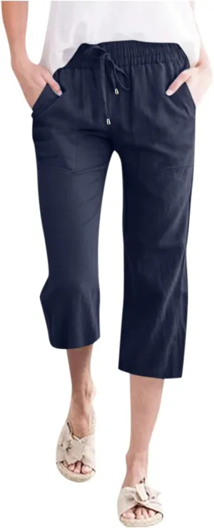 Womens Wide Leg Linen Pants 2025 Summer High Waisted Palazzo Pant Long Pleated Front Trousers with Pocket