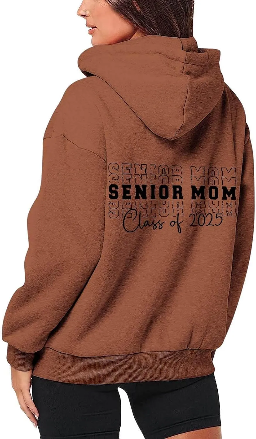 Womens Zip Up Hoodies Fashion Oversized Long Sleeve Drop Shoulder Hooded Jackets Fall Back Funny Letter Print Coats