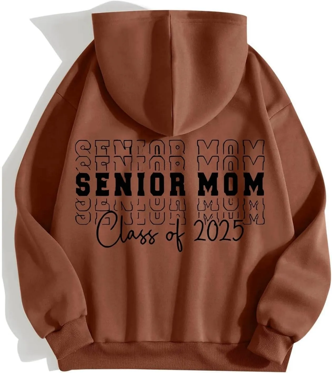 Womens Zip Up Hoodies Fashion Oversized Long Sleeve Drop Shoulder Hooded Jackets Fall Back Funny Letter Print Coats
