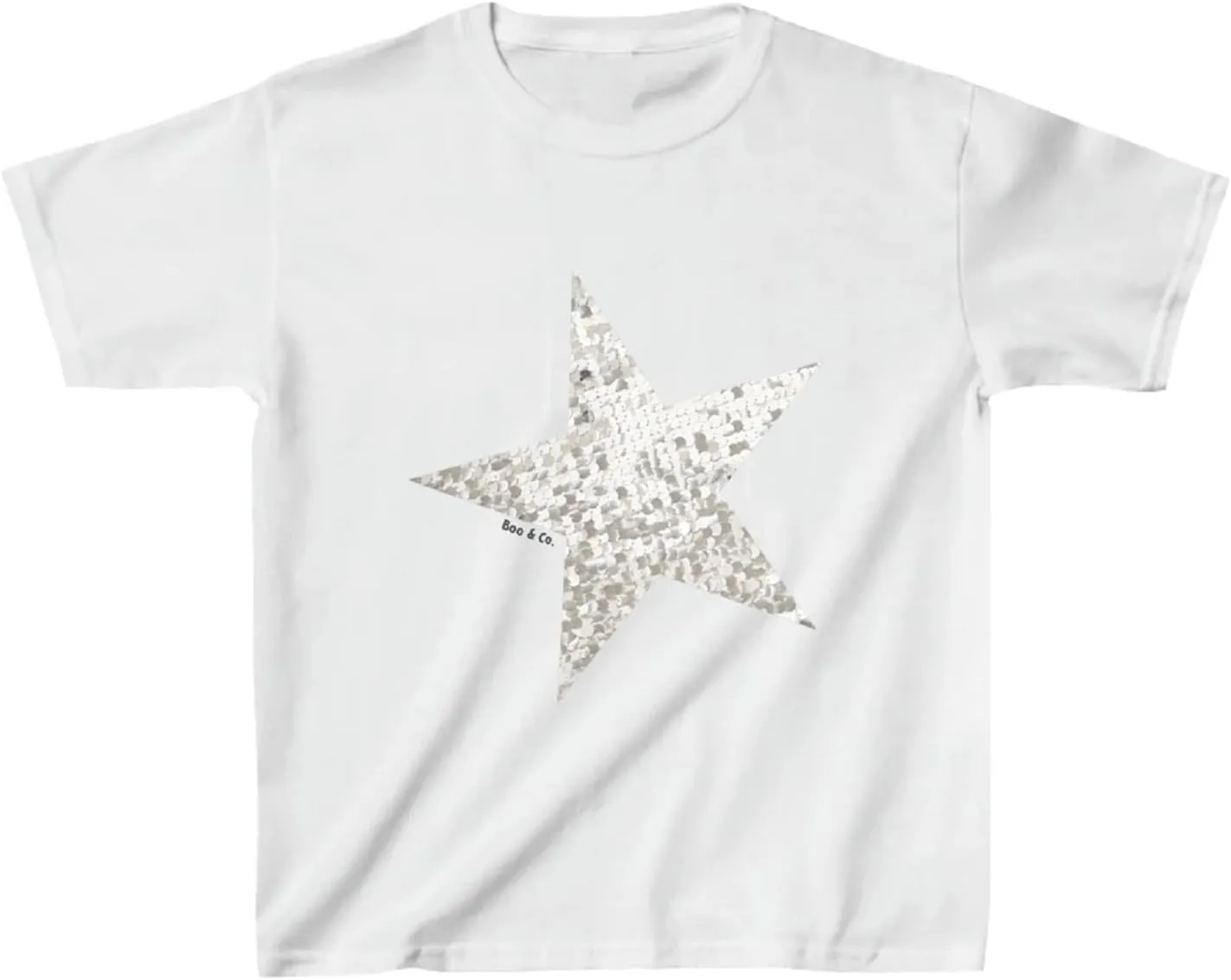 Y2k Cute Star Graphic Baby Tee Short Sleeve Print Crop Top Aesthetic Vintage Teen Girl School Season Shirts Streetwear