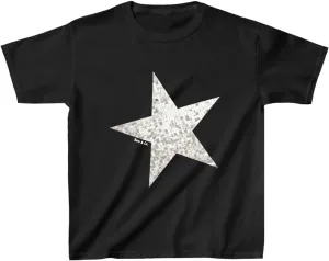 Y2k Cute Star Graphic Baby Tee Short Sleeve Print Crop Top Aesthetic Vintage Teen Girl School Season Shirts Streetwear