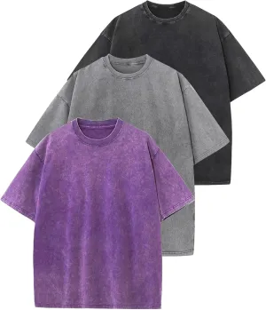 Yimoon 3 Pack Oversized Tshirts for Women Washed Vintage Baggy Boyfriend Tees Short Sleeve Unisex Cotton Tops