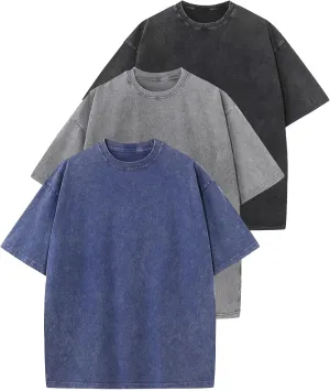 Yimoon 3 Pack Oversized Tshirts for Women Washed Vintage Baggy Boyfriend Tees Short Sleeve Unisex Cotton Tops