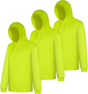 Z&Q LABOR Safety Long Sleeve High Visibility Construction Basic Work Shirts for Men with Hood 3pcs