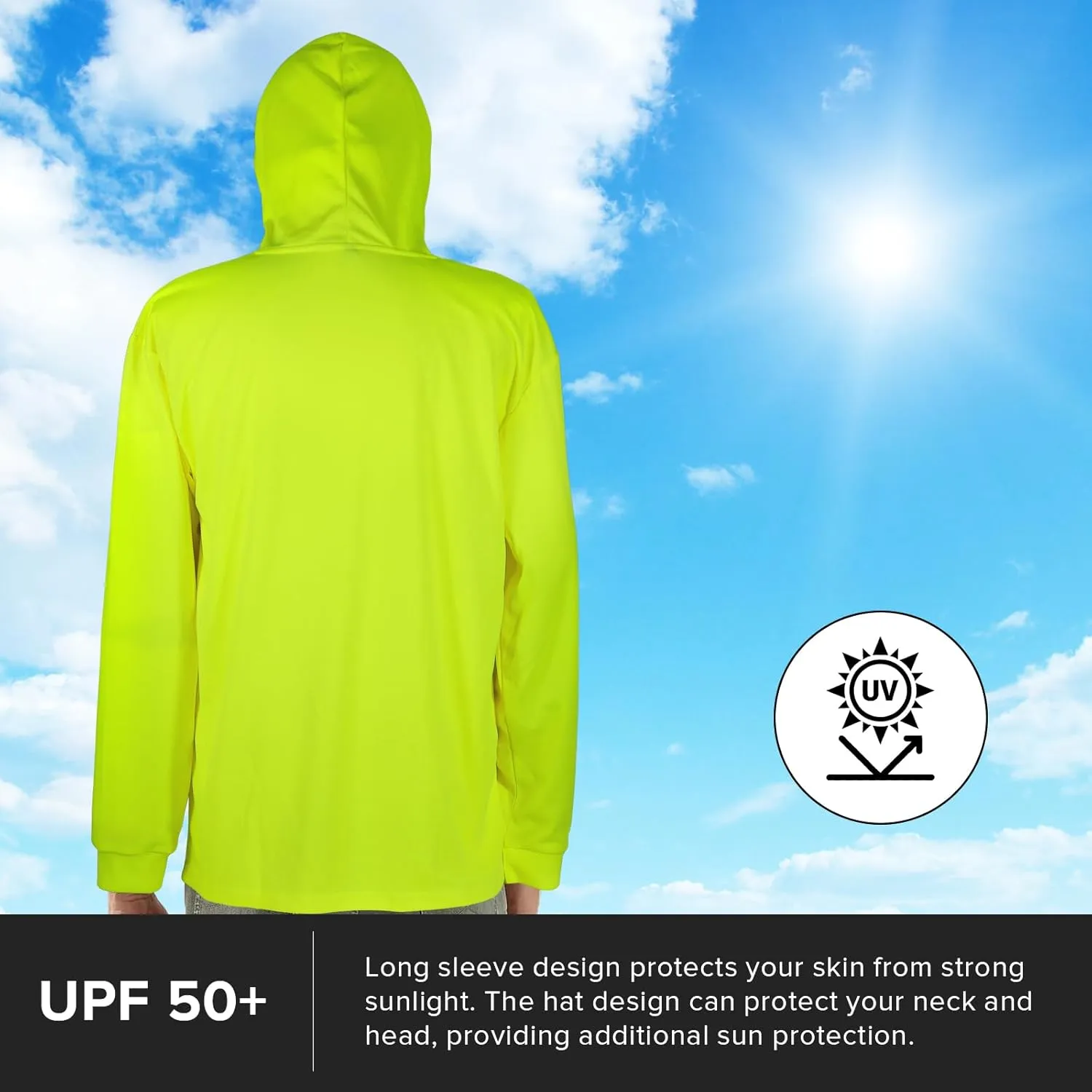Z&Q LABOR Safety Long Sleeve High Visibility Construction Basic Work Shirts for Men with Hood 3pcs