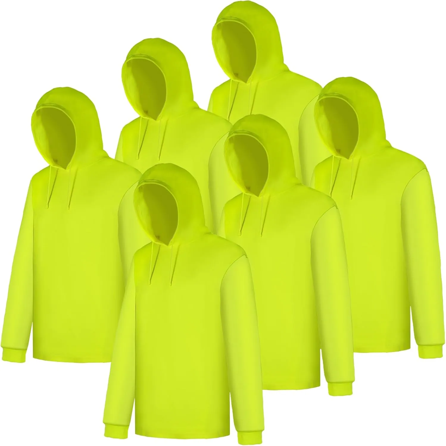 Z&Q LABOR Safety Long Sleeve High Visibility Construction Basic Work Shirts for Men with Hood 3pcs
