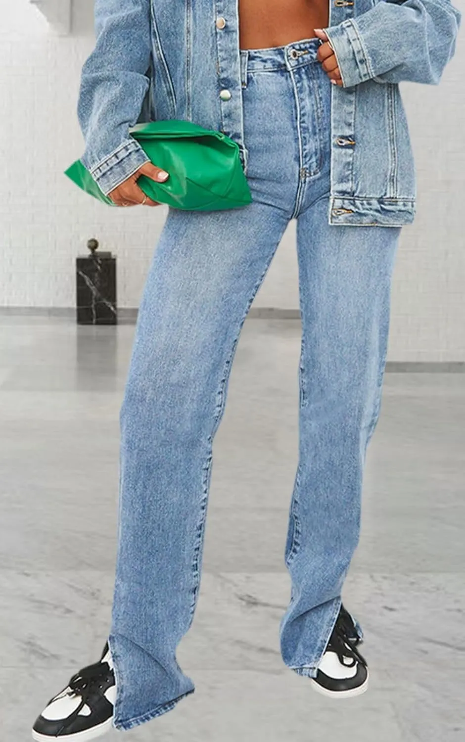 ZERMOM Women's Skinny Ripped Jeans Stretch Mid Rise Destroyed Distressed Denim Pants
