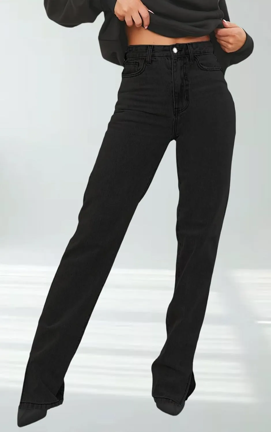 ZERMOM Women's Skinny Ripped Jeans Stretch Mid Rise Destroyed Distressed Denim Pants